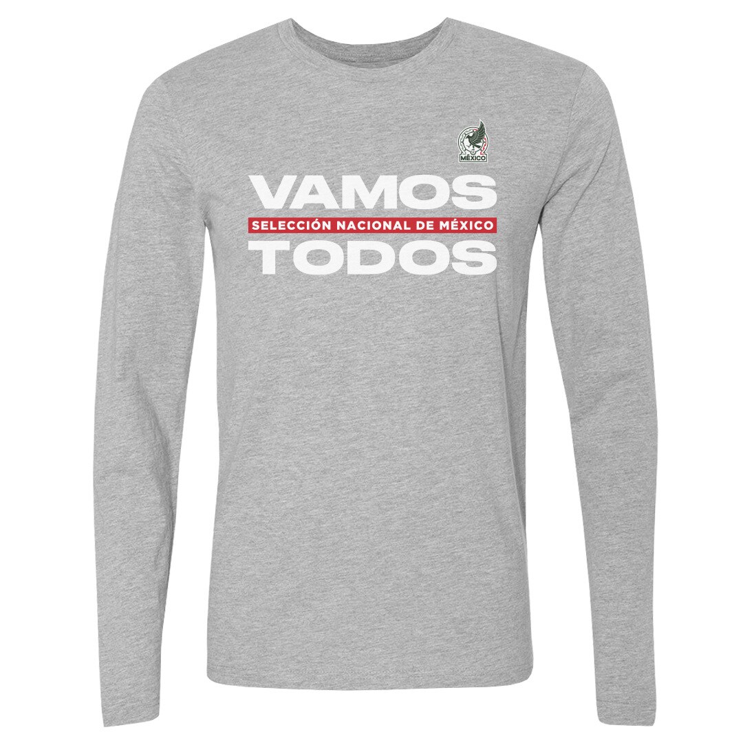 mexico national team 500 level vamos todos long sleeve t-shirt – heather gray Collection | Australia Football Jerseys And World Cup Kits