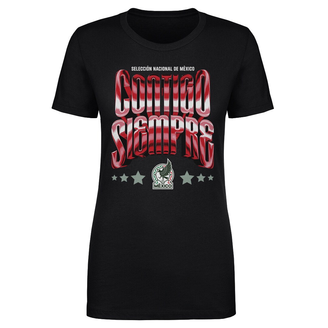 mexico national team 500 level womens contigo siempre vintage t-shirt – black Collection | Australia Football Jerseys And World Cup Kits