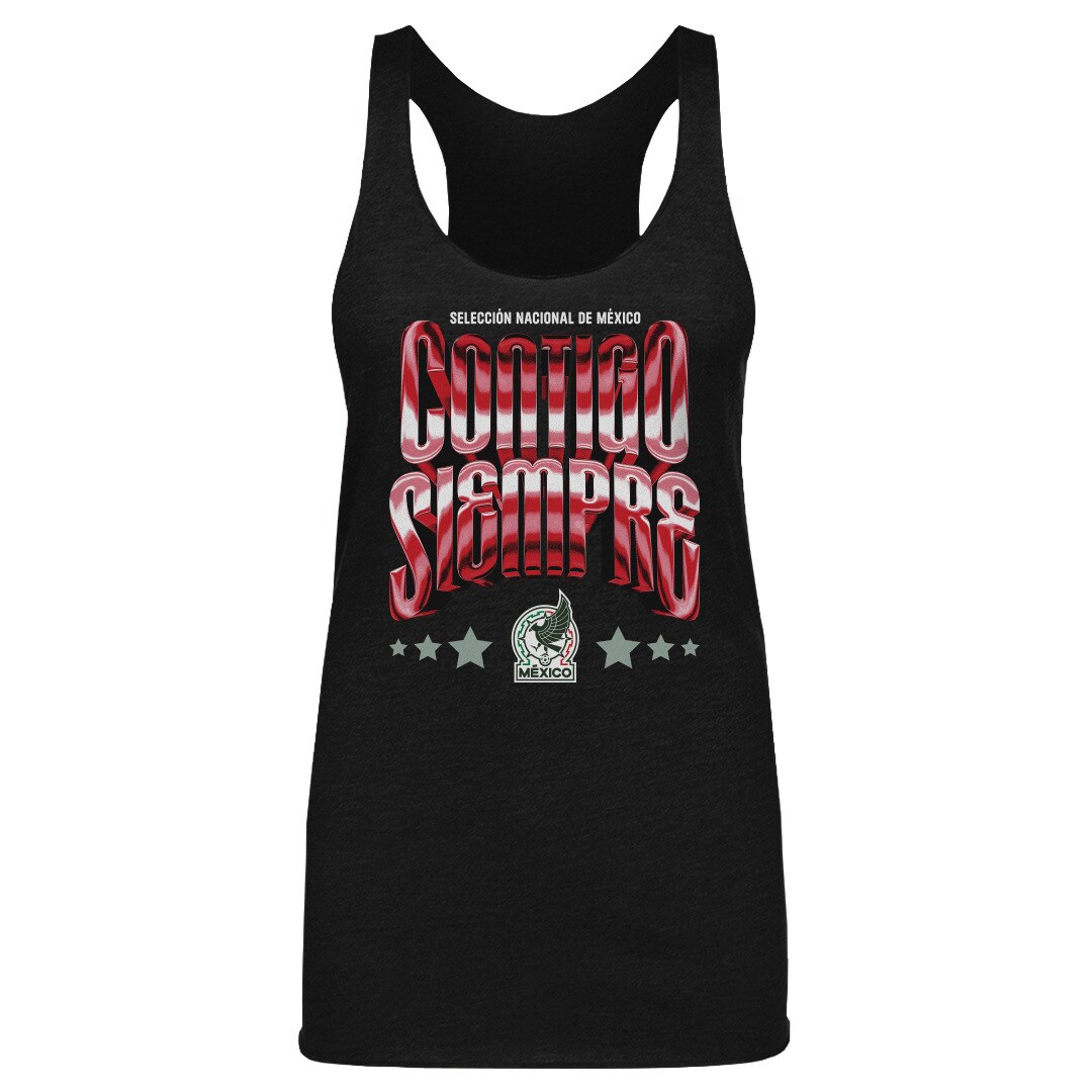 mexico national team 500 level womens contigo siempre vintage tri-blend tank top – black Collection | Australia Football Jerseys And World Cup Kits
