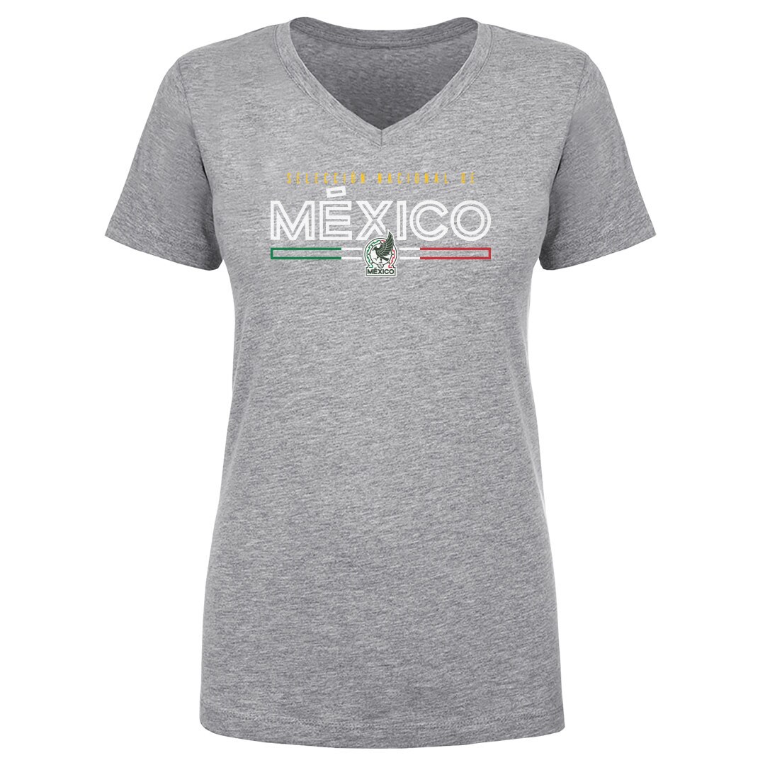 mexico national team 500 level womens inline v-neck t-shirt – heather gray Collection | Australia Football Jerseys And World Cup Kits