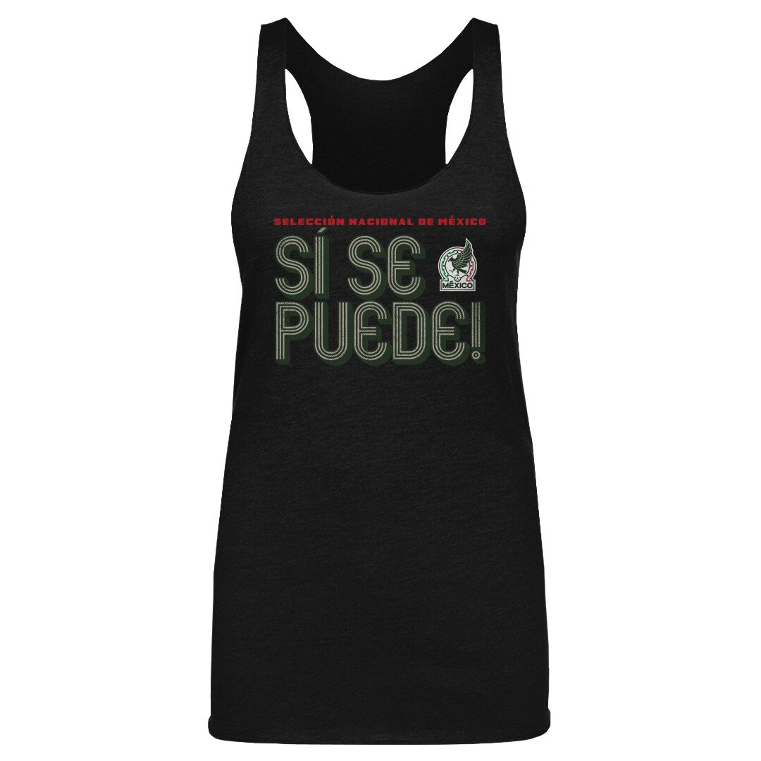 mexico national team 500 level womens si se puede inline bold tri-blend racerback tank top – black Collection | Australia Football Jerseys And World Cup Kits