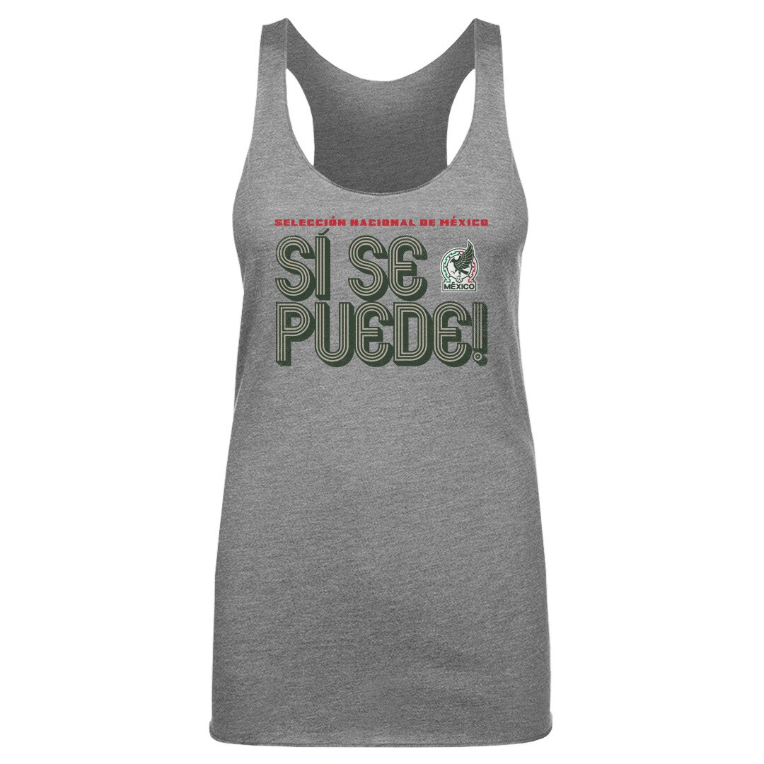 mexico national team 500 level womens si se puede inline bold tri-blend racerback tank top – gray Collection | Australia Football Jerseys And World Cup Kits