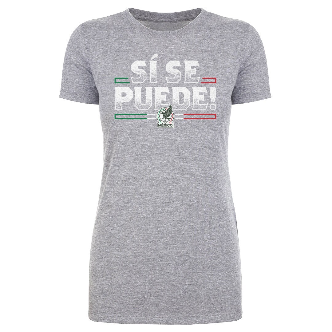 mexico national team 500 level womens si se puede t-shirt – heather gray Collection | Australia Football Jerseys And World Cup Kits