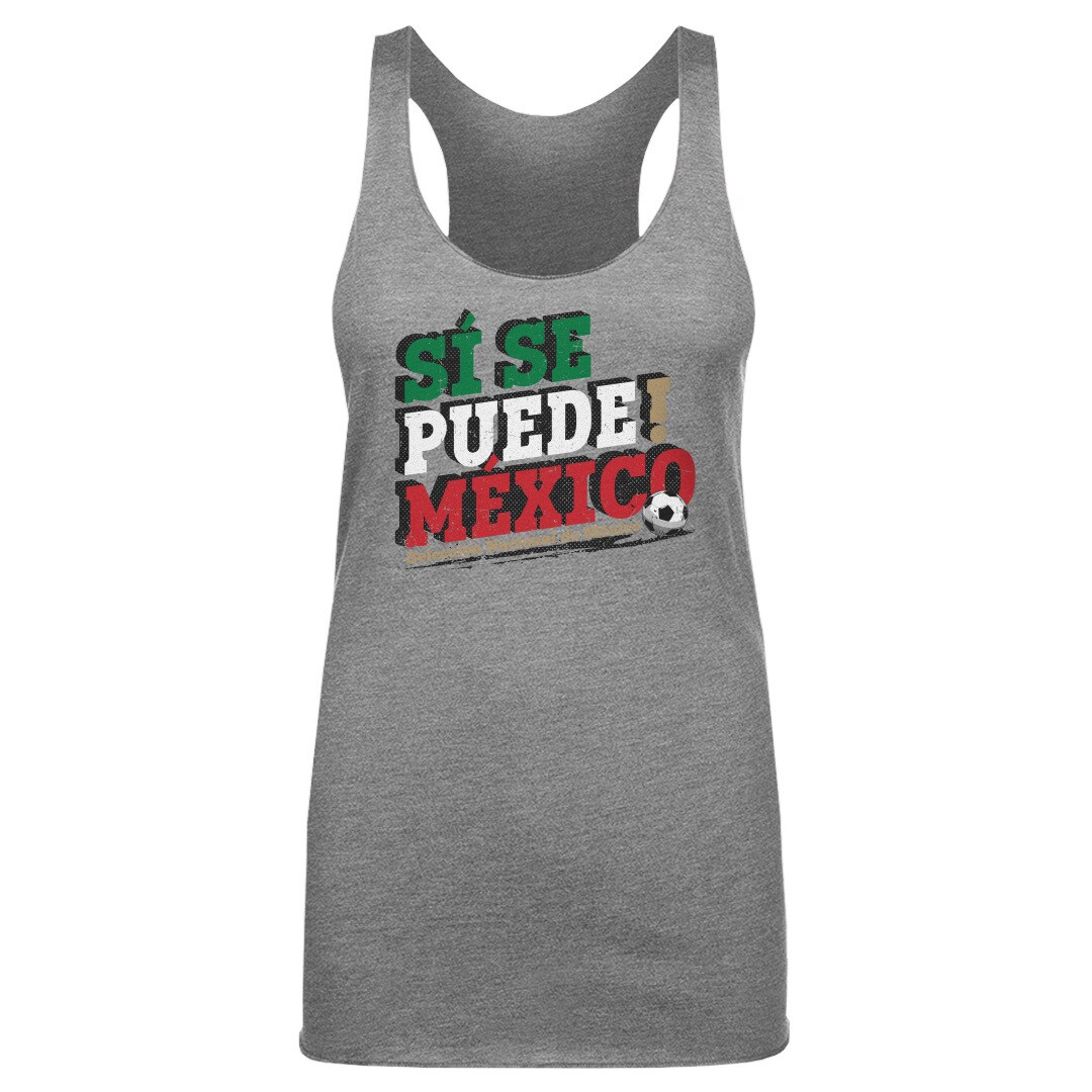 mexico national team 500 level womens si se puede tri-blend racerback tank top – gray Collection | Australia Football Jerseys And World Cup Kits