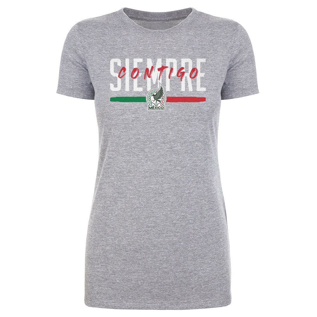 mexico national team 500 level womens siempre contigo t-shirt – heather gray Collection | Australia Football Jerseys And World Cup Kits