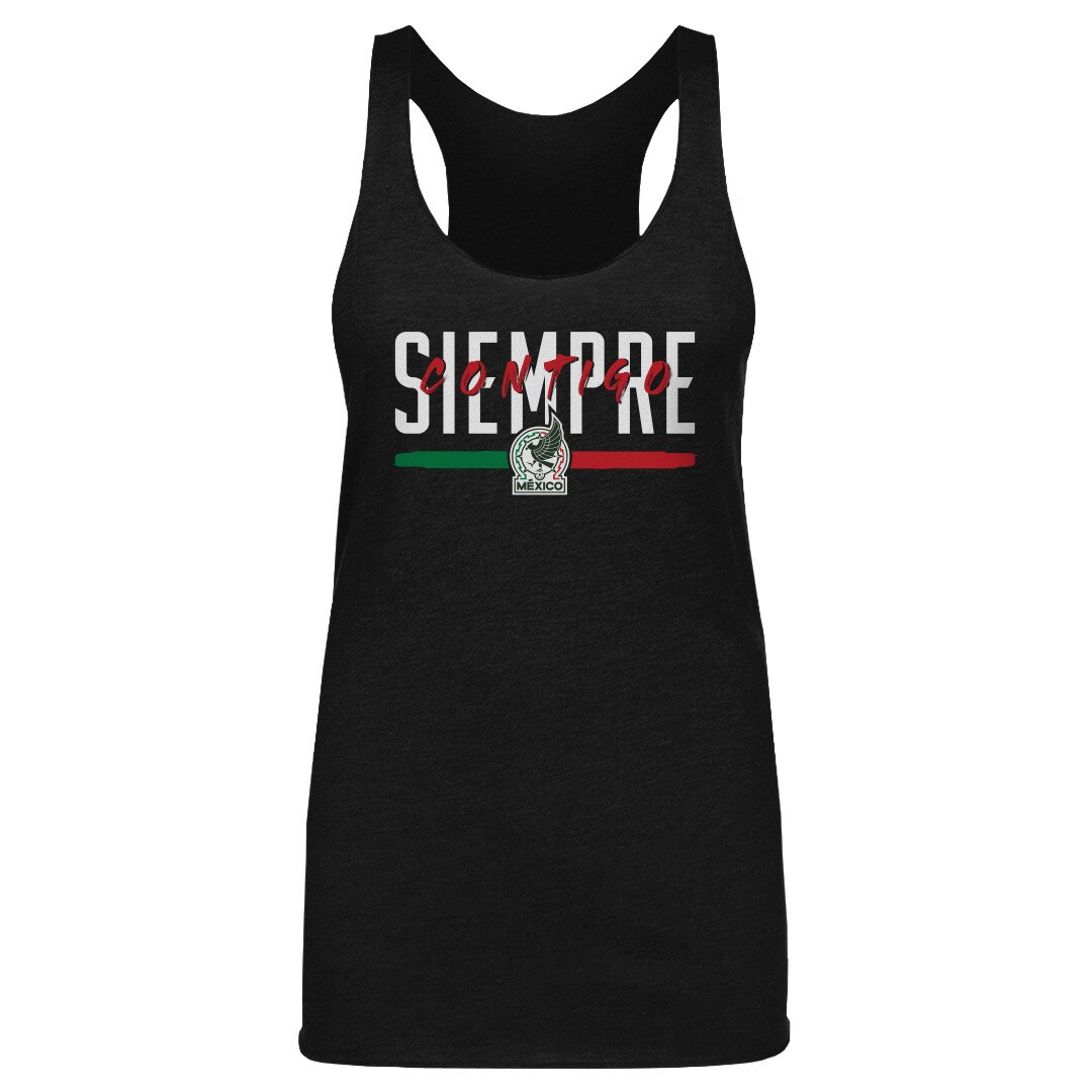 mexico national team 500 level womens siempre contigo tri-blend tank top – black Collection | Australia Football Jerseys And World Cup Kits