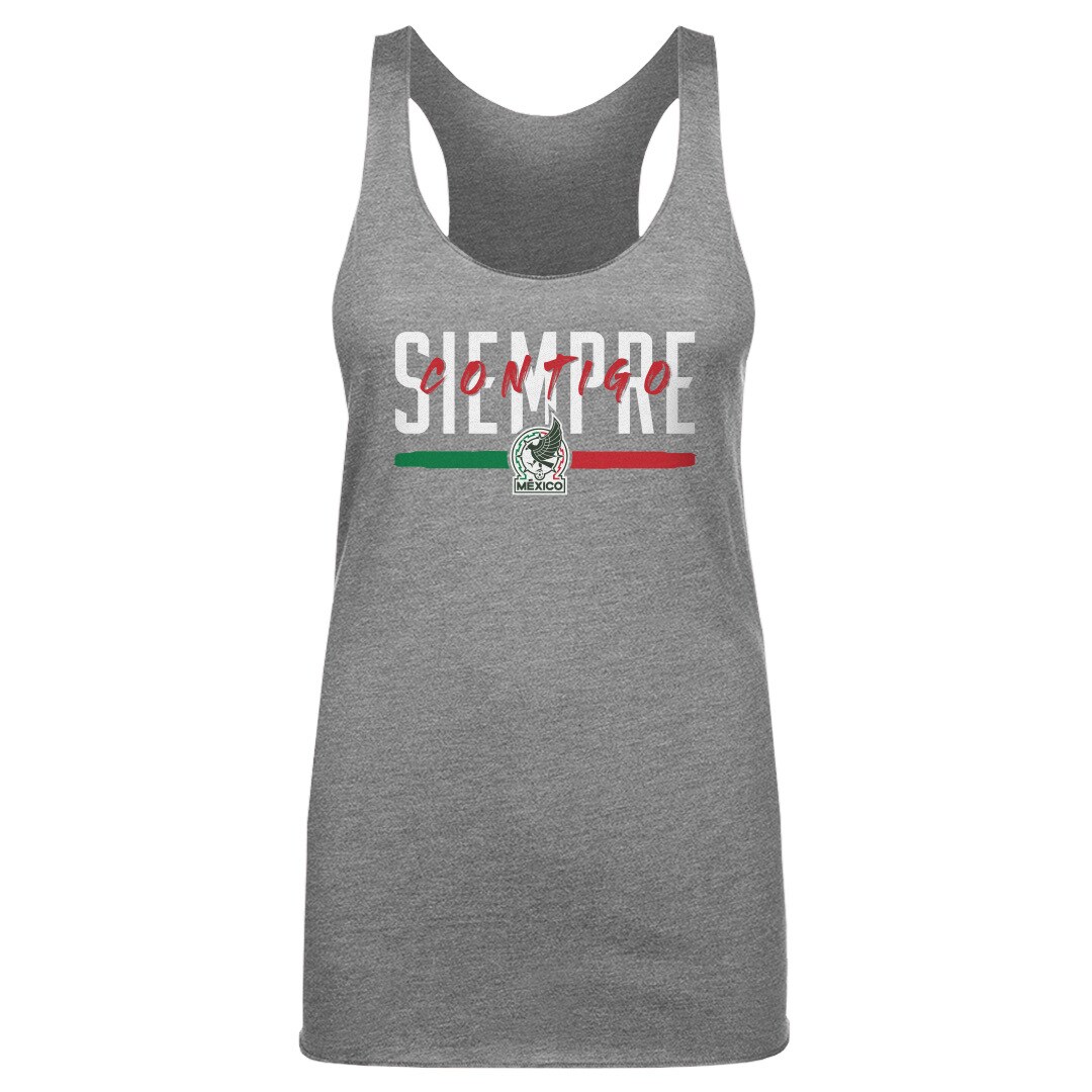 mexico national team 500 level womens siempre contigo tri-blend tank top – gray Collection | Australia Football Jerseys And World Cup Kits