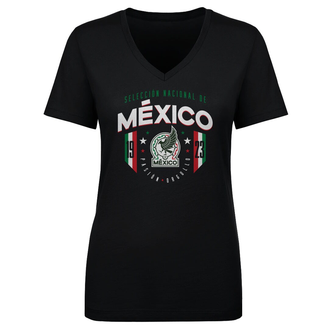 mexico national team 500 level womens v-neck t-shirt – black Collection | Australia Football Jerseys And World Cup Kits