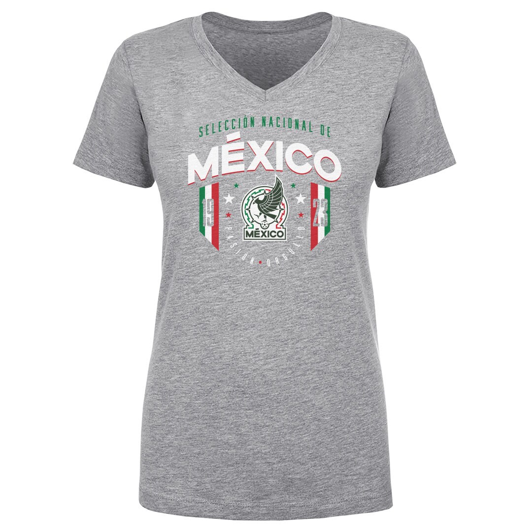 mexico national team 500 level womens v-neck t-shirt – heather gray Collection | Australia Football Jerseys And World Cup Kits