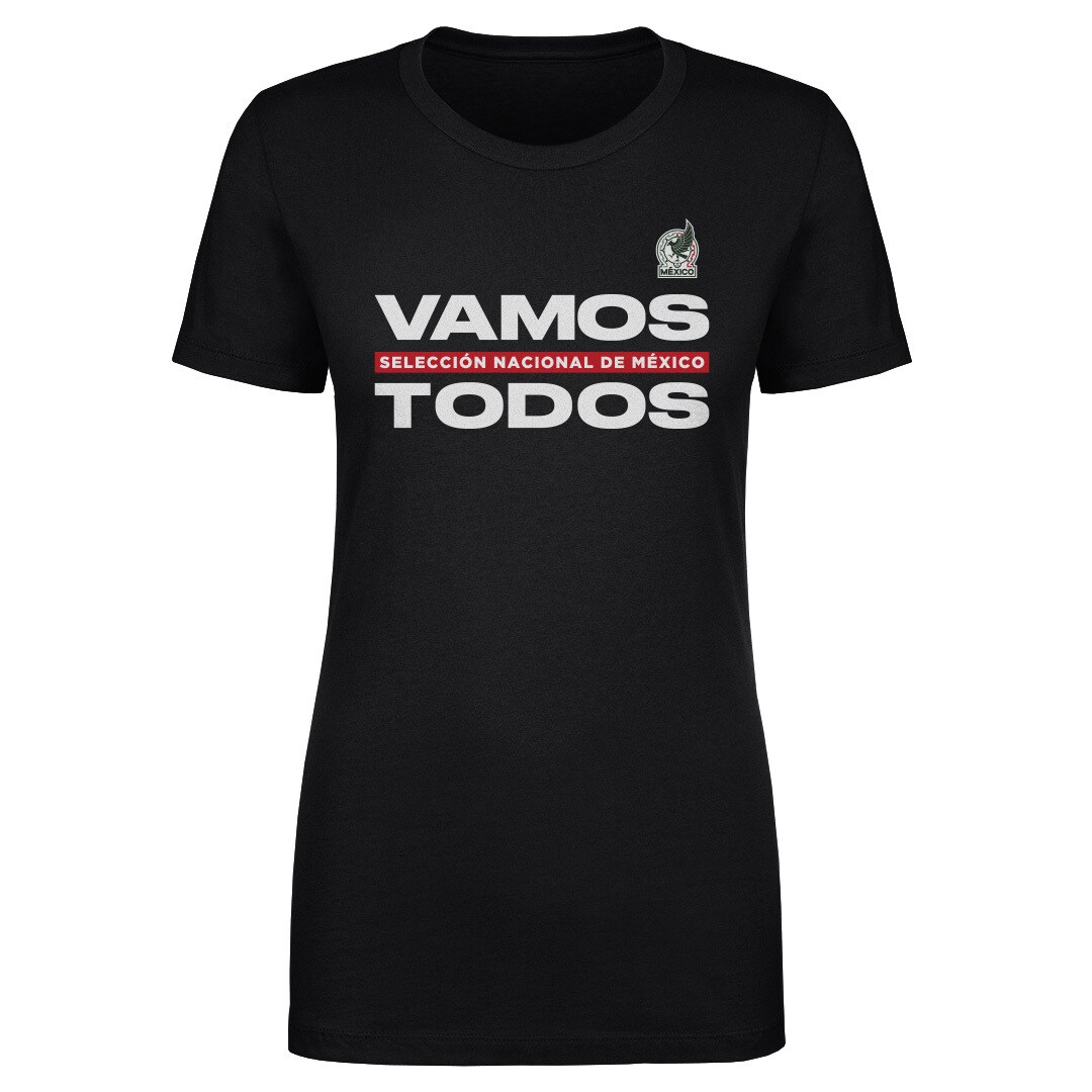 mexico national team 500 level womens vamos todos t-shirt – black Collection | Australia Football Jerseys And World Cup Kits