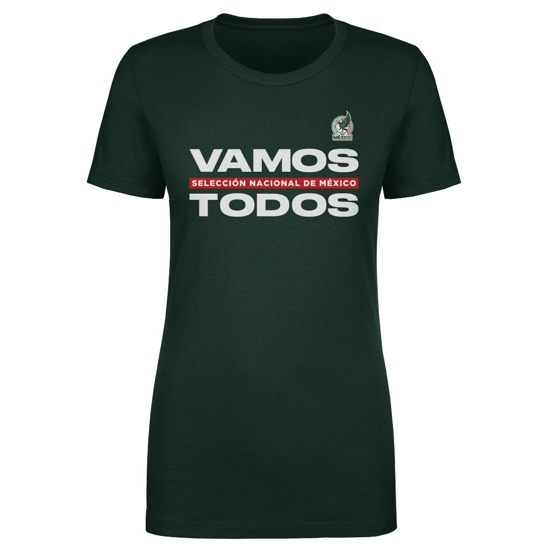 mexico national team 500 level womens vamos todos t-shirt – dark green Collection | Australia Football Jerseys And World Cup Kits