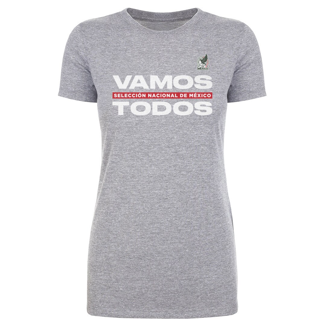 mexico national team 500 level womens vamos todos t-shirt – heather gray Collection | Australia Football Jerseys And World Cup Kits