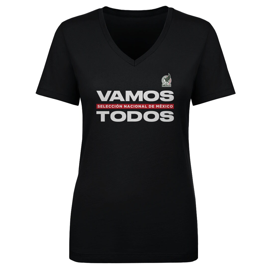mexico national team 500 level womens vamos todos v-neck t-shirt – black Collection | Australia Football Jerseys And World Cup Kits