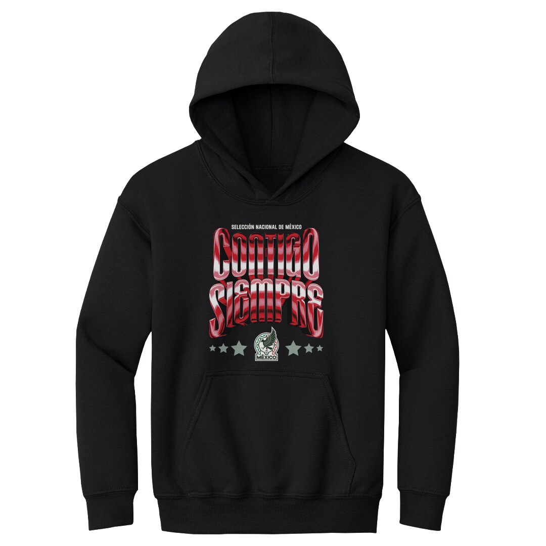 mexico national team 500 level youth contigo siempre vintage pullover hoodie – black Collection | Australia Football Jerseys And World Cup Kits
