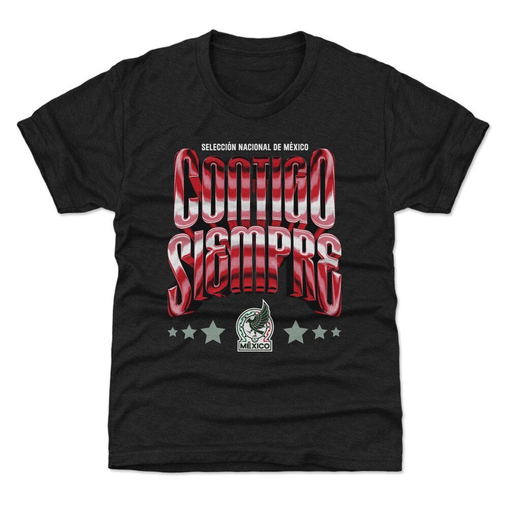mexico national team 500 level youth contigo siempre vintage t-shirt – black Collection | Australia Football Jerseys And World Cup Kits