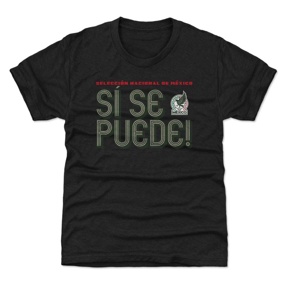 mexico national team 500 level youth si se puede inline bold t-shirt – black Collection | Australia Football Jerseys And World Cup Kits