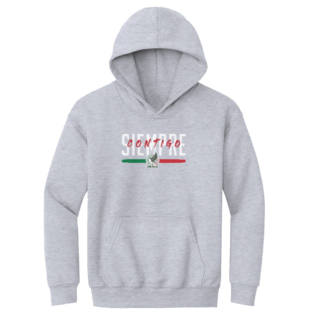 mexico national team 500 level youth siempre contigo pullover hoodie – gray Collection | Australia Football Jerseys And World Cup Kits