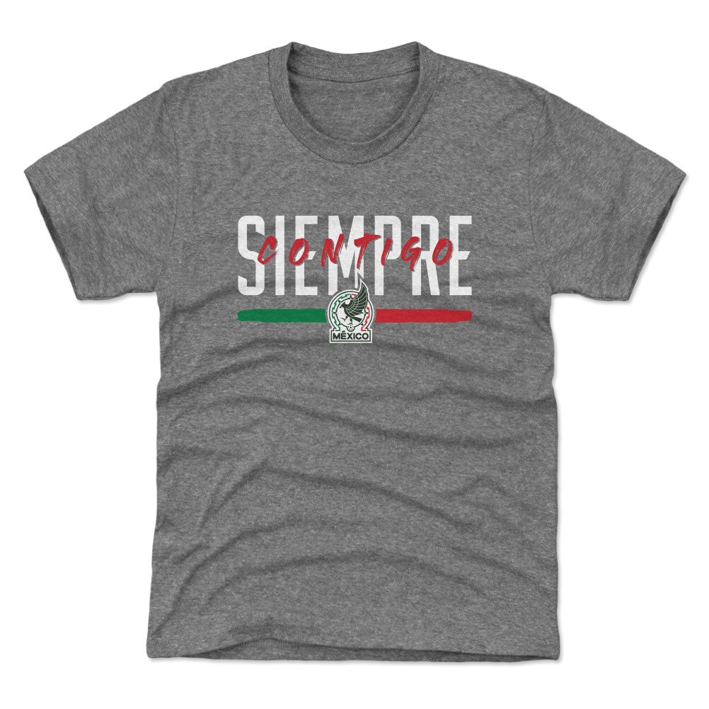 mexico national team 500 level youth siempre contigo t-shirt – gray Collection | Australia Football Jerseys And World Cup Kits