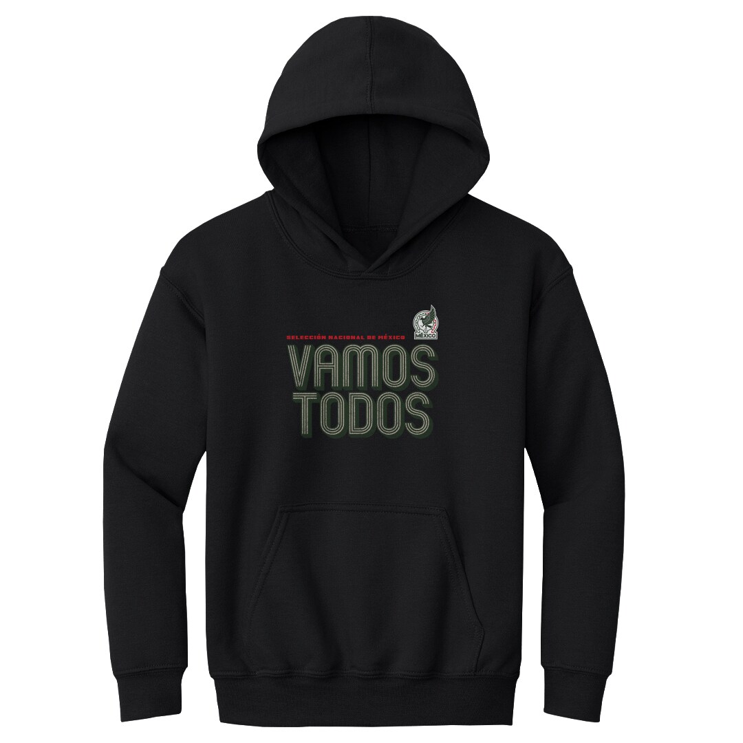 mexico national team 500 level youth vamos todos inline bold pullover hoodie – black Collection | Australia Football Jerseys And World Cup Kits