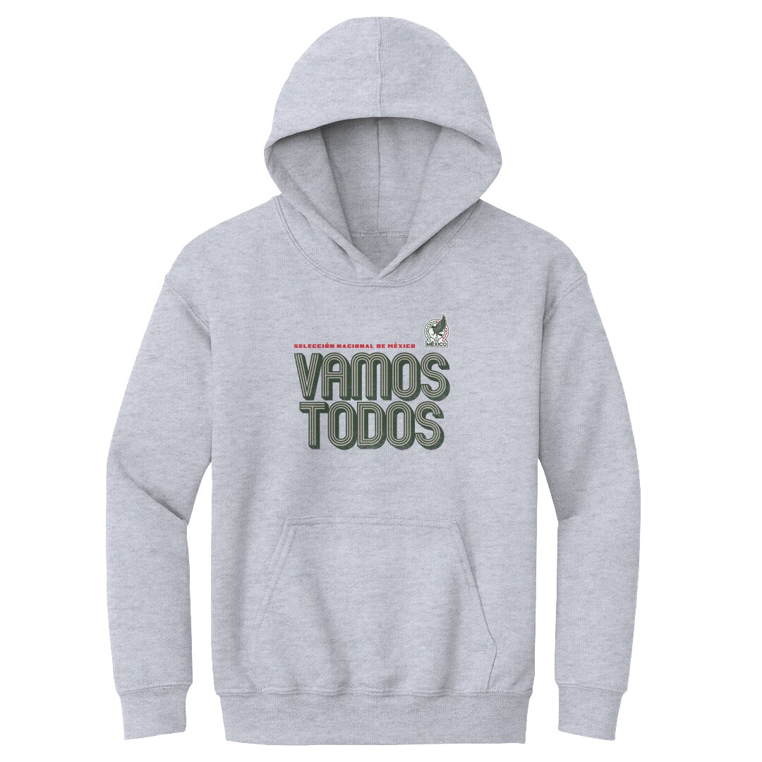 mexico national team 500 level youth vamos todos inline bold pullover hoodie – gray Collection | Australia Football Jerseys And World Cup Kits