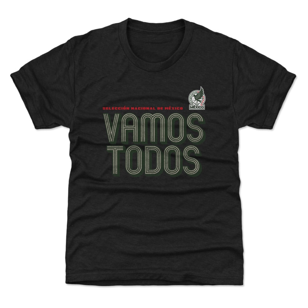 mexico national team 500 level youth vamos todos inline bold t-shirt – black Collection | Australia Football Jerseys And World Cup Kits