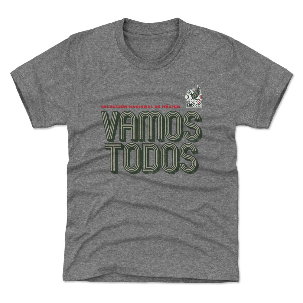 mexico national team 500 level youth vamos todos inline bold t-shirt – gray Collection | Australia Football Jerseys And World Cup Kits