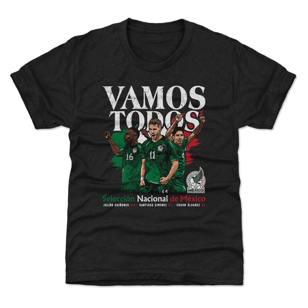 mexico national team 500 level youth vamos todos julián quiñones santiago giménez  edson Álvarez t-shirt – black Collection | Australia Football Jerseys And World Cup Kits
