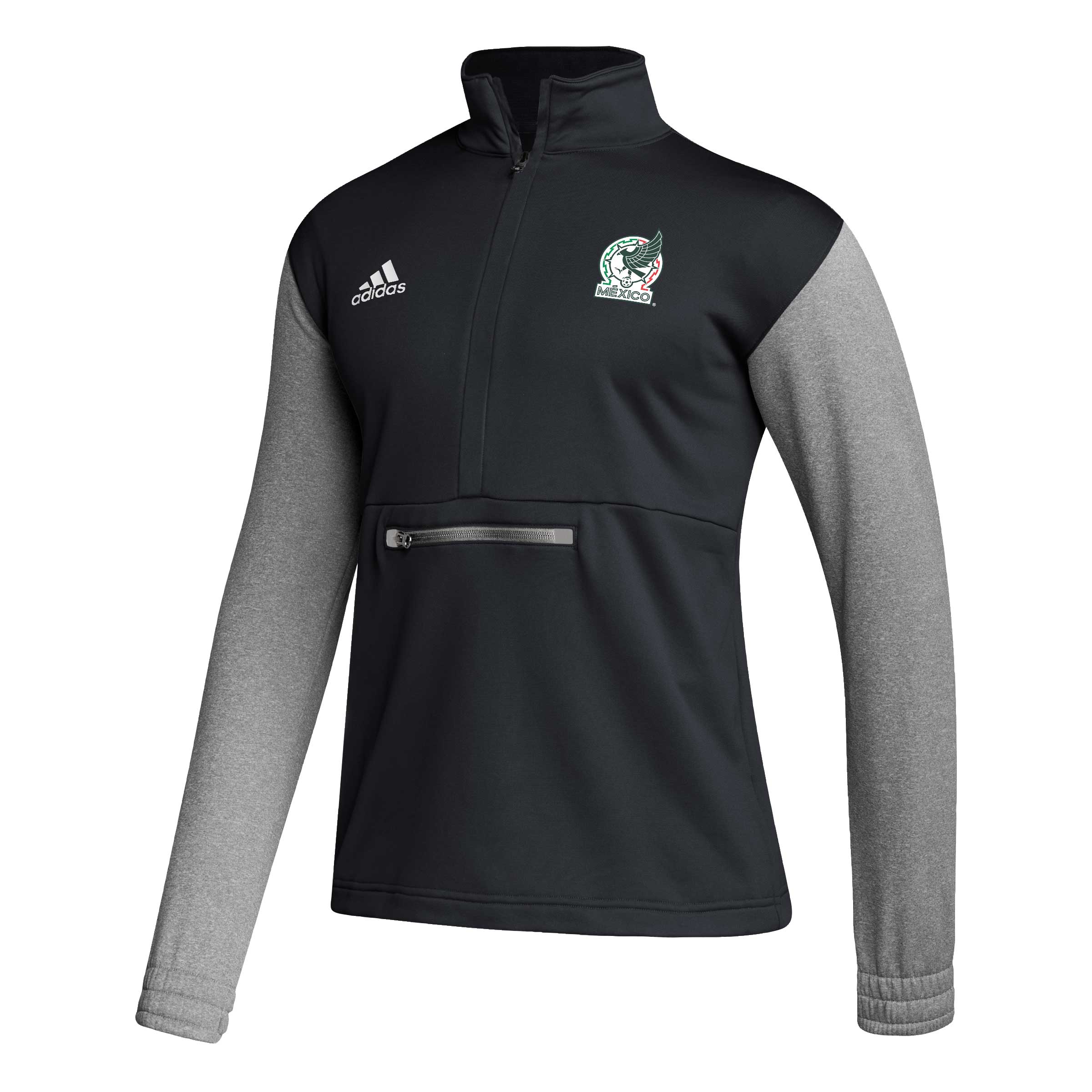 mexico national team adidas crest long sleeve half-zip top – black Collection | Australia Football Jerseys And World Cup Kits