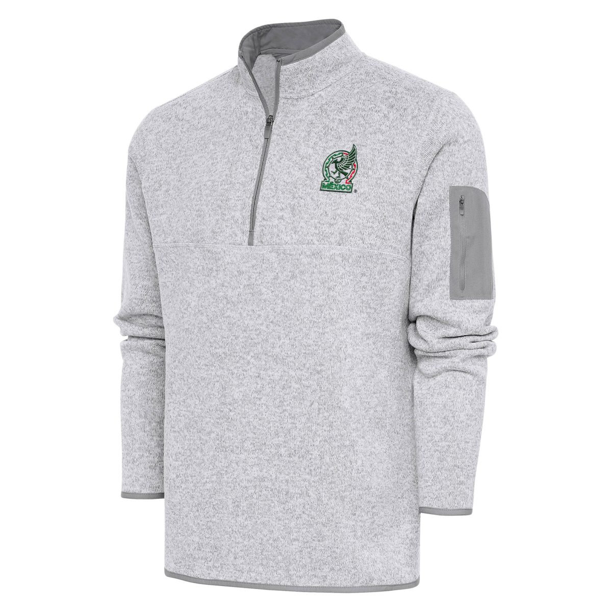 mexico national team antigua elevate quarter-zip pullover – heather gray Collection | Australia Football Jerseys And World Cup Kits