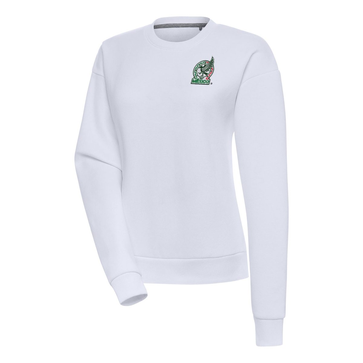 mexico national team antigua womens takeover crewneck pullover sweatshirt – white Collection | Australia Football Jerseys And World Cup Kits