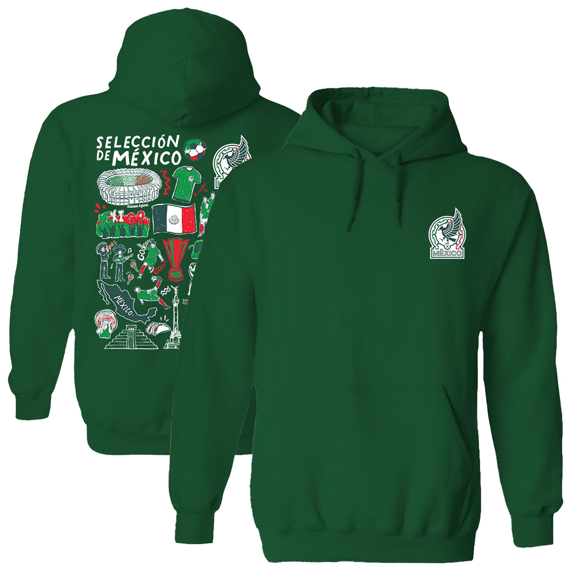 mexico national team vive la fete womens impressions artwork pullover hoodie – green Collection | Australia Football Jerseys And World Cup Kits