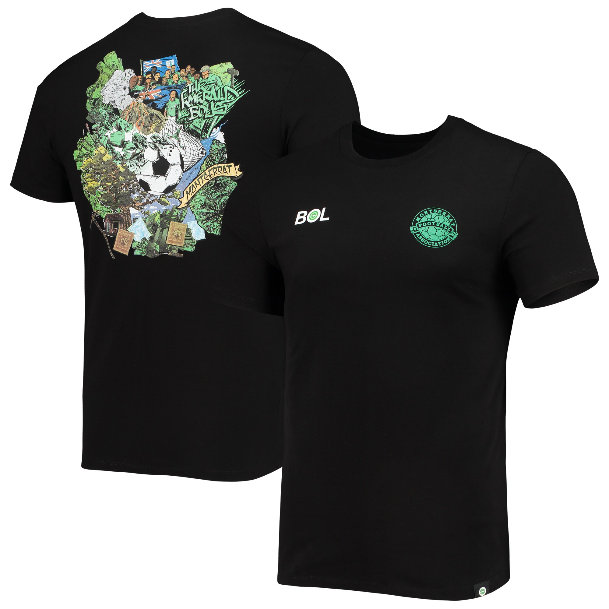 montserrat national team volcano t-shirt – black Collection | Australia Football Jerseys And World Cup Kits