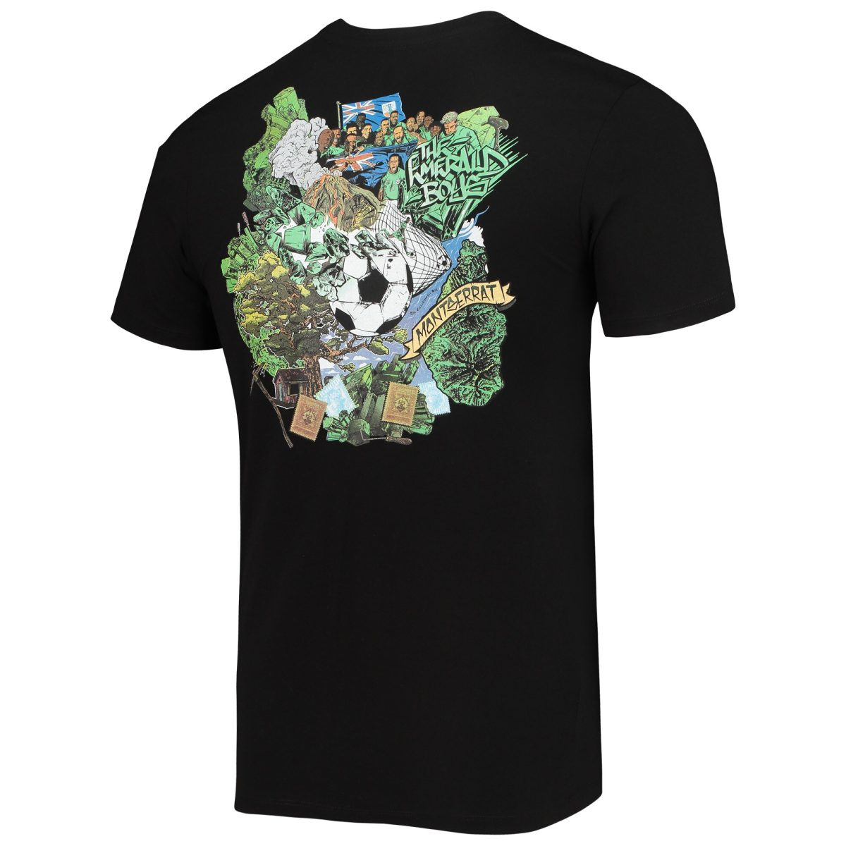 montserrat national team volcano t-shirt – black Collection | Australia Football Jerseys And World Cup Kits