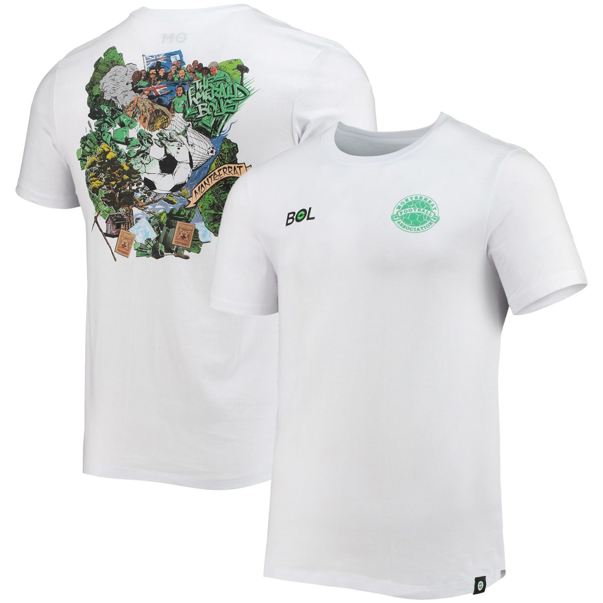 montserrat national team volcano t-shirt – white Collection | Australia Football Jerseys And World Cup Kits