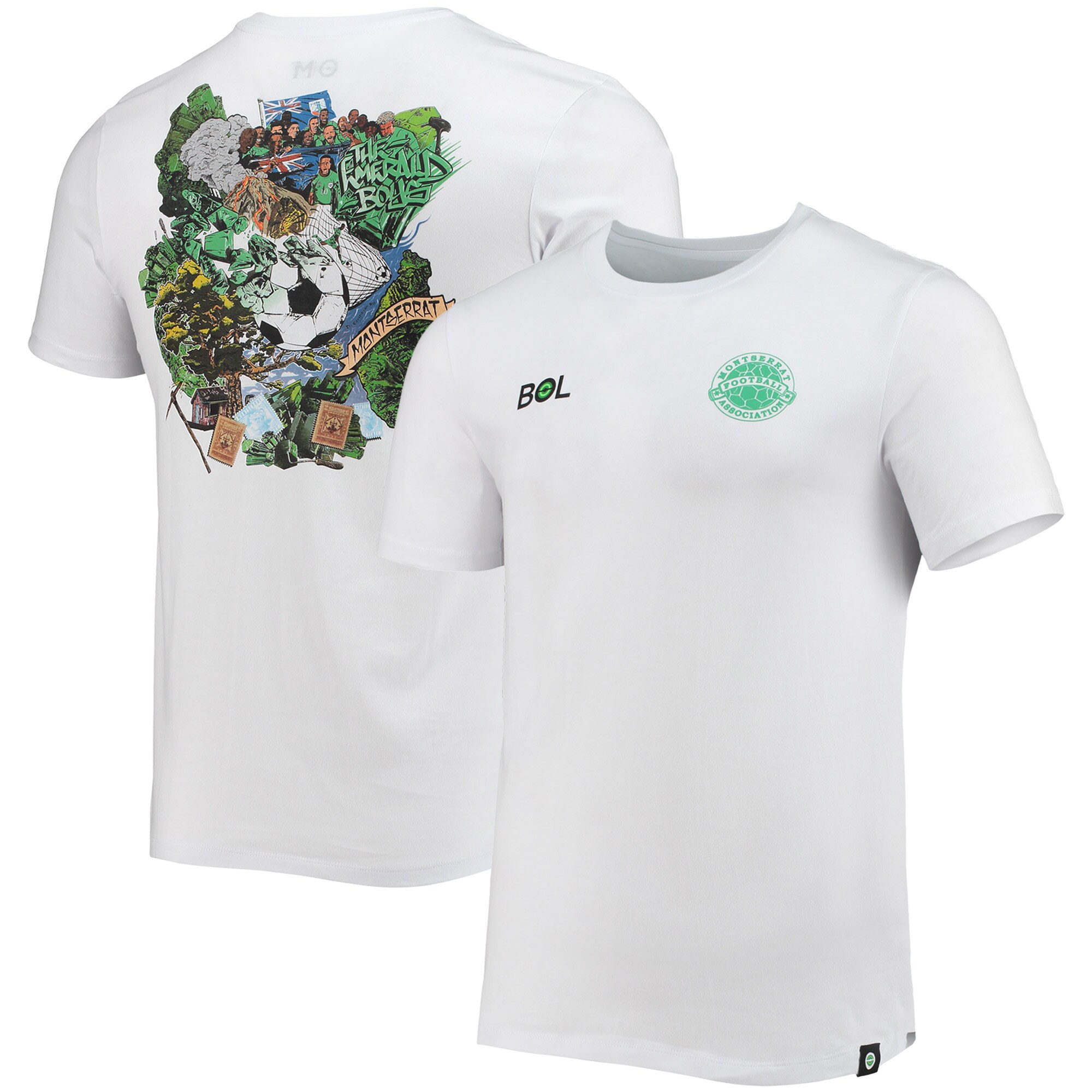 montserrat national team volcano t-shirt – white Collection | Australia Football Jerseys And World Cup Kits
