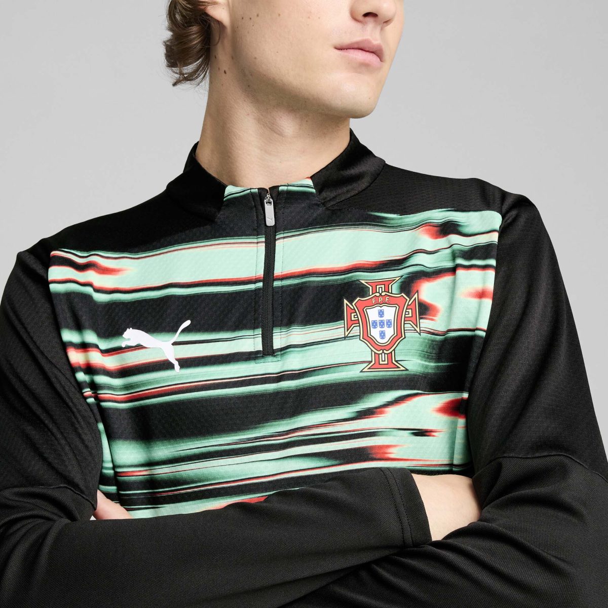 portugal national team puma 2025 pre-match quarter-zip top – black Collection | Australia Football Jerseys And World Cup Kits
