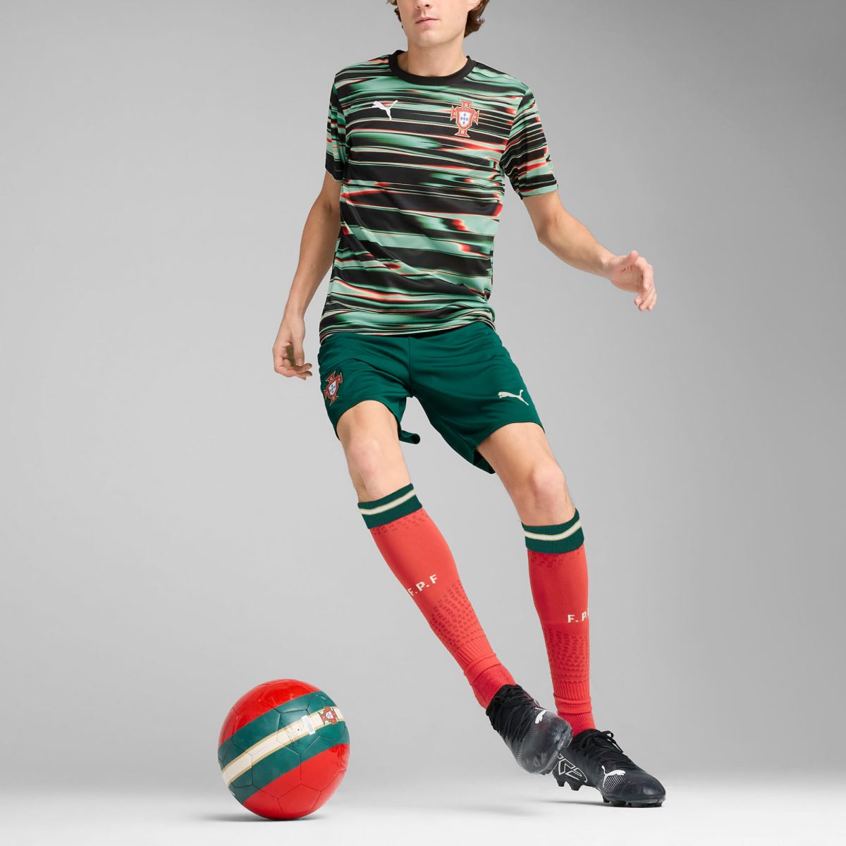 portugal national team puma 2025 pre-match training jersey – black Collection | Australia Football Jerseys And World Cup Kits