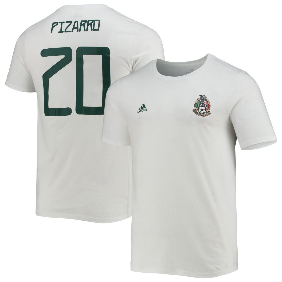 rodolfo pizarro mexico national team adidas amplifier name  number t-shirt – white Collection | Australia Football Jerseys And World Cup Kits