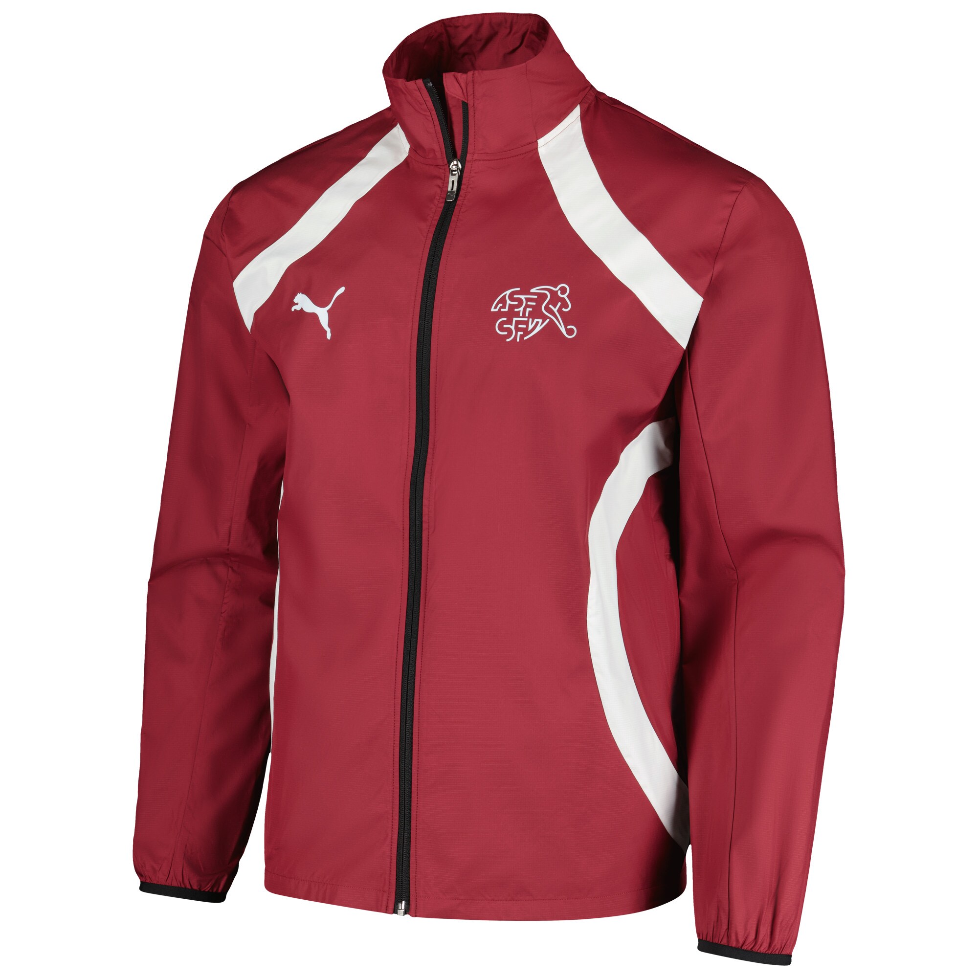 switzerland national team puma 2024 pre-match full-zip hoodie jacket – red Collection | Australia Football Jerseys And World Cup Kits
